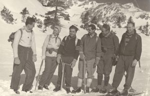 Na Popradskom plese. Z ľava: Laco Makay, Marka, bratia Žilavý, Jožo Gargulák, Janko Bednár