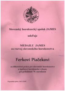 Ocenenie Fera Piačka