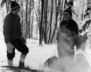 Novoročný výstup na Manín. F. Piaček, J. Čižmár. Rok 1970