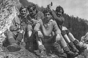 Na Odpčívadle. Fero Piaček, Laco Makay st, Dano Krekáč, Jano Tančár. Rok 1971